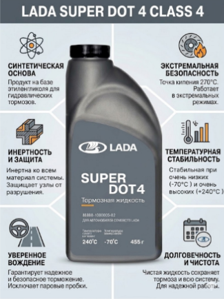 Тормозная жидкость "LADA" DOT 4 455 г