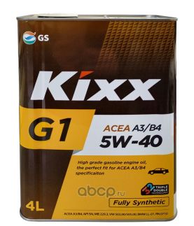 Масло моторное "KIXX" синтетическое G1 A3/B4 5W-40 4л