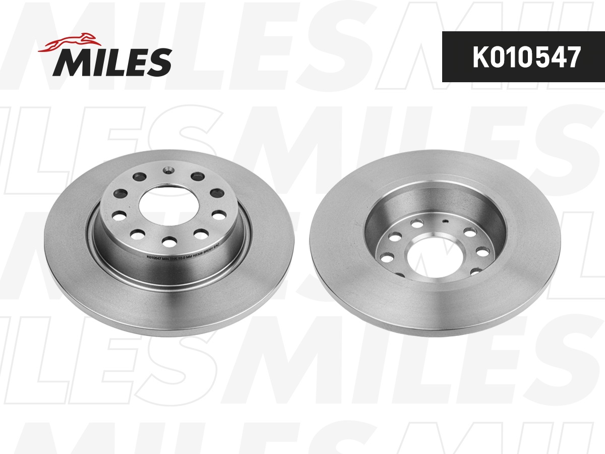 Диск тормозной "MILES" задний D=282мм. AUDI A3/SKODA Octavia/VW Golf/Passat/Tiguan K010547