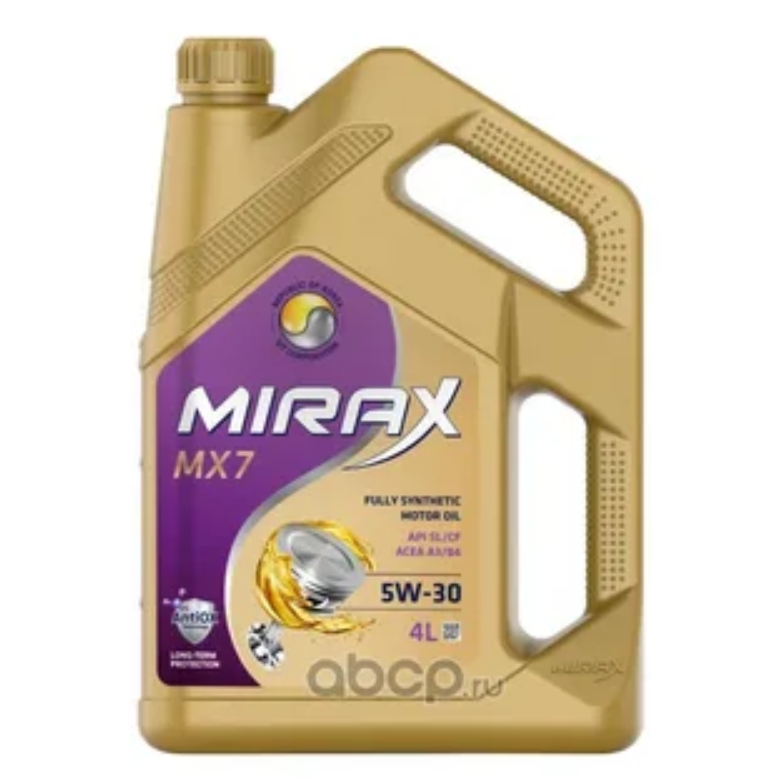 Масло моторное "MIRAX" синтетическое MX7 SL/CF A3/B4 5W-30 4л