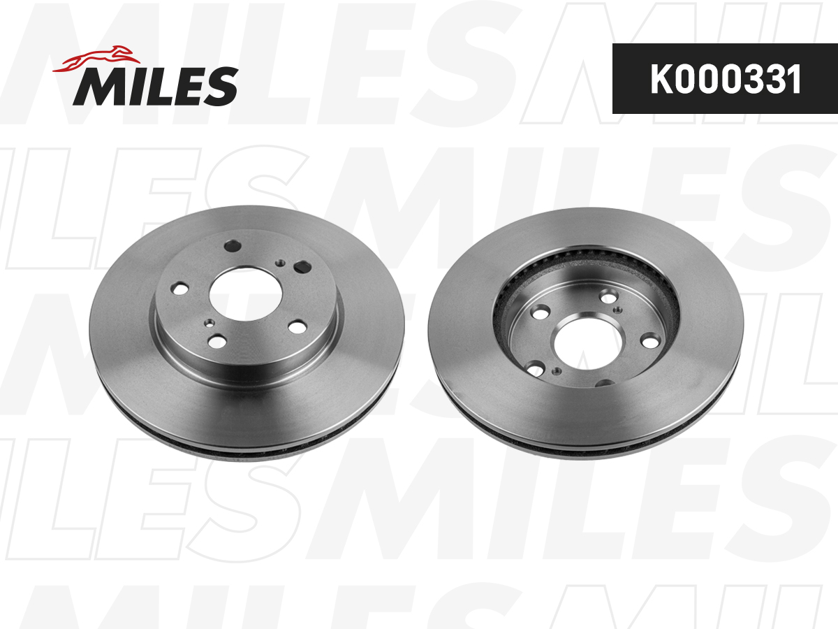 Диск тормозной "MILES" передний TOYOTA AURIS/COROLLA K000331