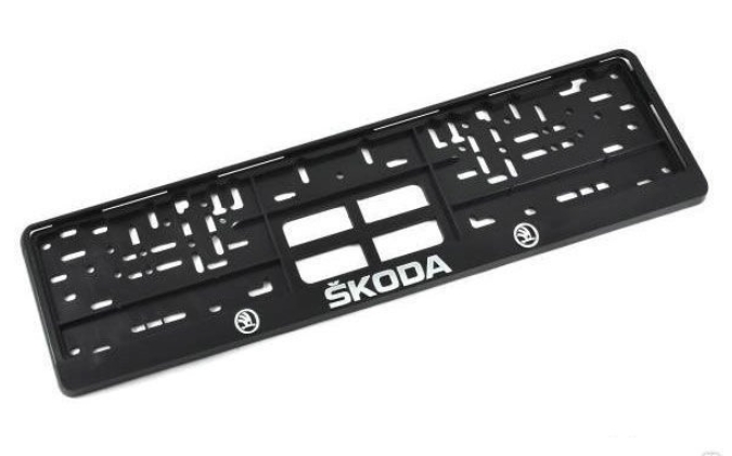 Рамка под номер "АВТОВАЗТОЛЬЯТТИ" серебро, книжка SKODA