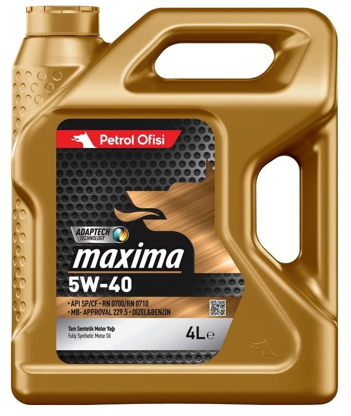 Масло моторное "PETROL" синтетическое MAXIMA  API SP/CF ACEA A3/B4 5w40 4л