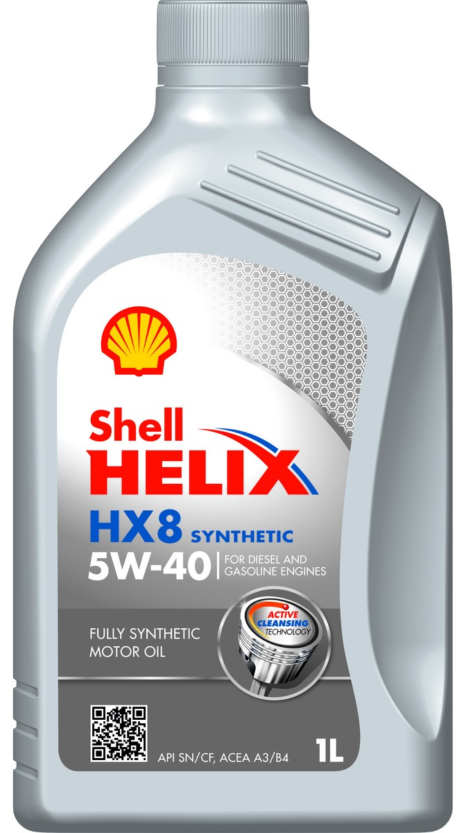Масло моторное "SHELL HELIX" синтетическое HX8 API SP ACEA A3/B4 5W-40 1л