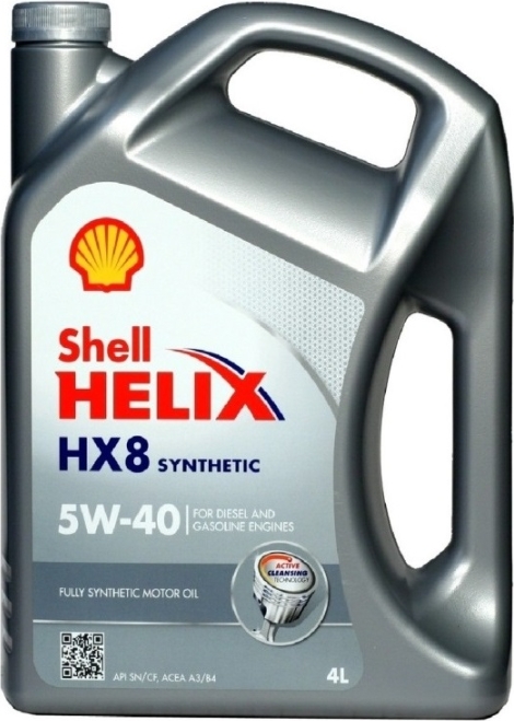 Масло моторное "SHELL HELIX" синтетическое HX8 API SP ACEA A3/B4 5W-40 4л