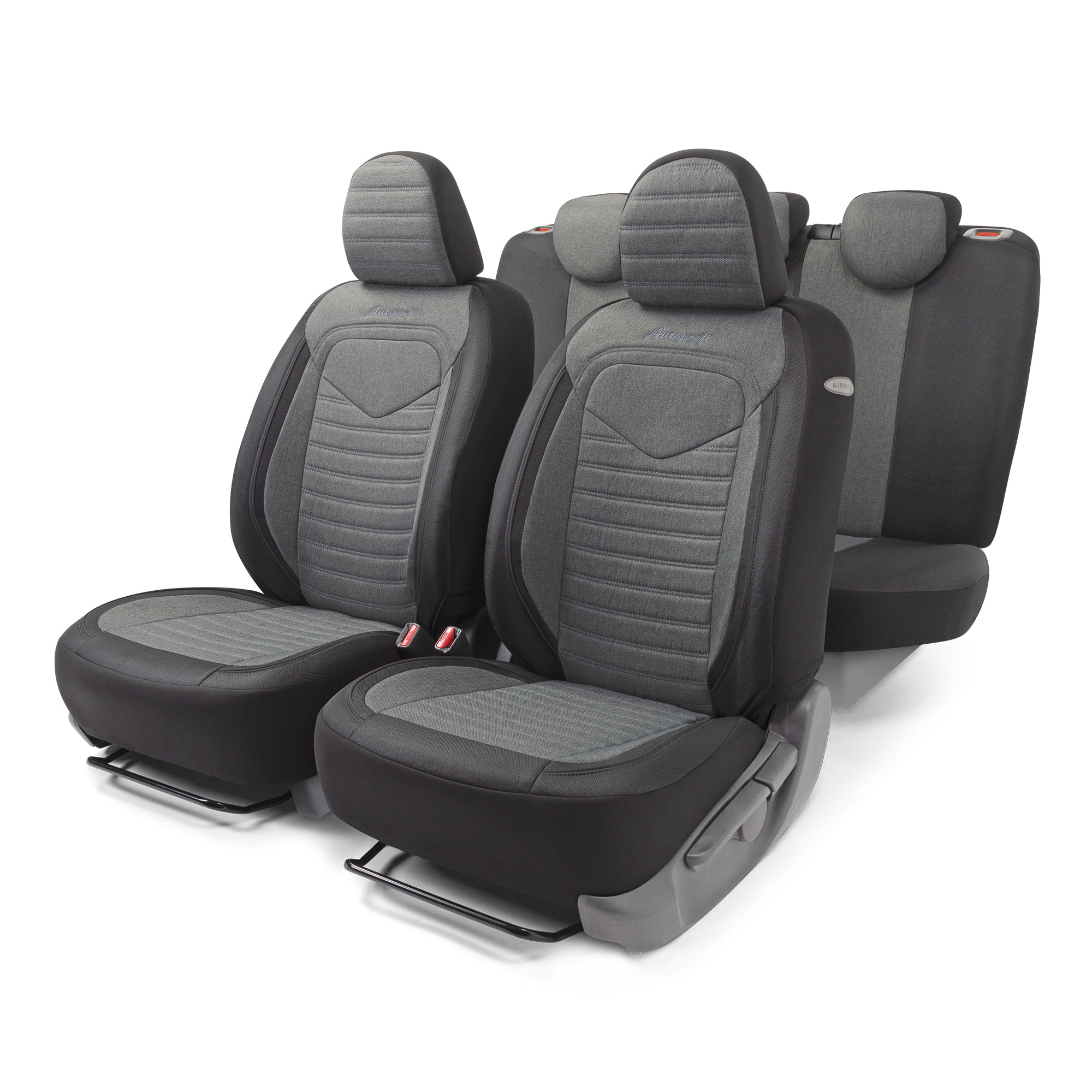 Авточехлы "AUTOPROFI" черно-серый LIN-1505BK/D.GY