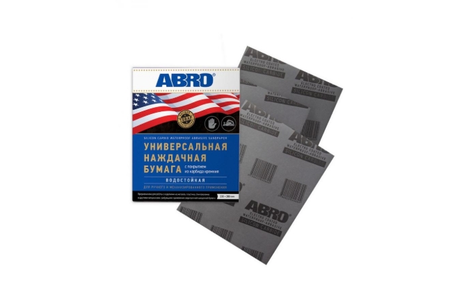 Бумага наждачная "ABRO" универсальная/водостойкая №1200 SA-1200-100