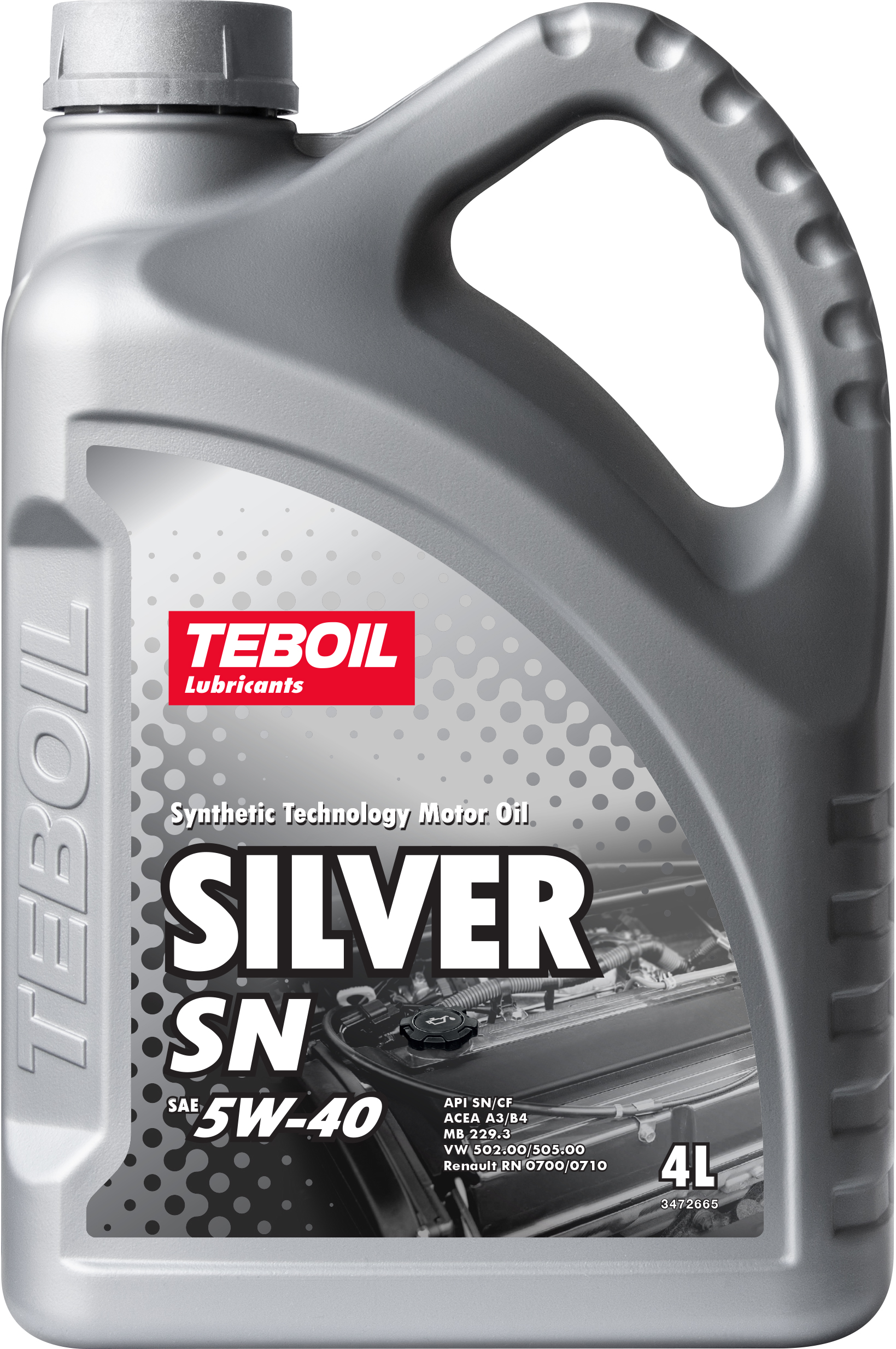 Масло моторное "TEBOIL" полусинтетическое Silver SN SN/CF A3/B4 5W-40 4л