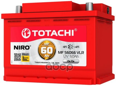 Аккумулятор "TOTACHI" NIRO 12V 60Ач LB обратная полярность MF56066VLR