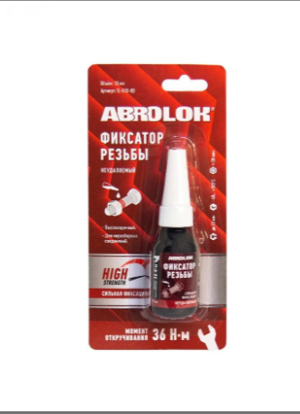 Фиксатор резьбы "ABRO" красный, неудаляемый 10мл TL-010-RD