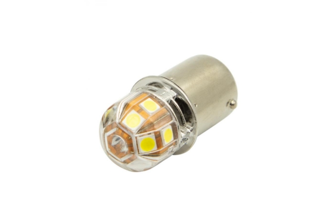 Лампа подсветки "RU ZOOM" светодиодная, с обманкой, белый 2шт P21/5W 12-24V 1W+3W  S0155