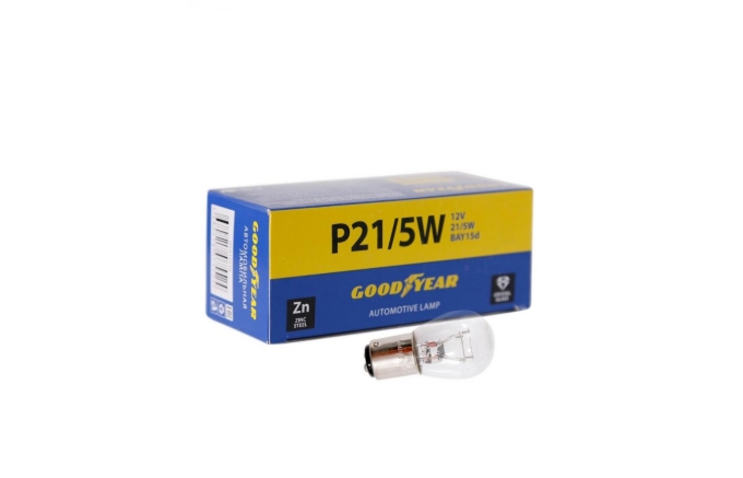 Лампа подсветки "GOODYEAR" 2конт/прям цоколь P21/5W 12V 21W GY012215