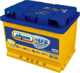 Аккумулятор "AKOM" Ач VL прямая полярность 6CT-60L