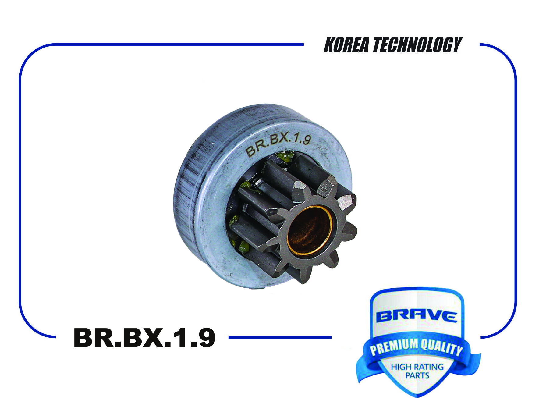 Привод стартера "Brave" (бендикс) HYUNDAI Solaris/KIA Rio BR.BX.1.9