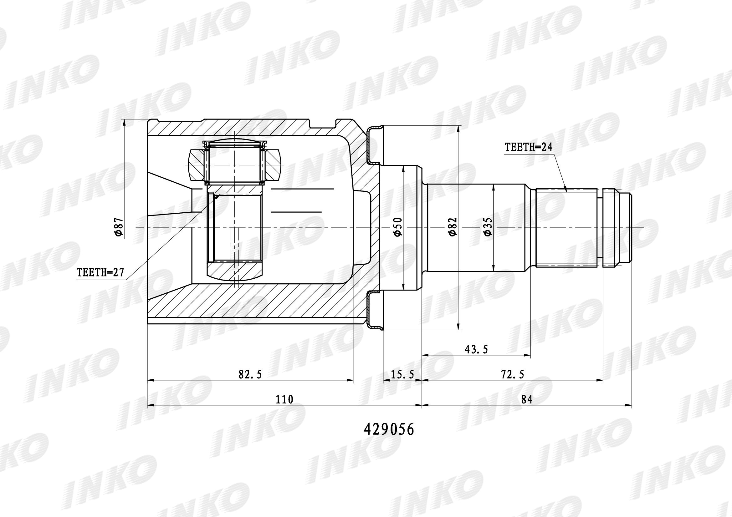 ШРУС "INKO" внутренний TOYOTA 429056