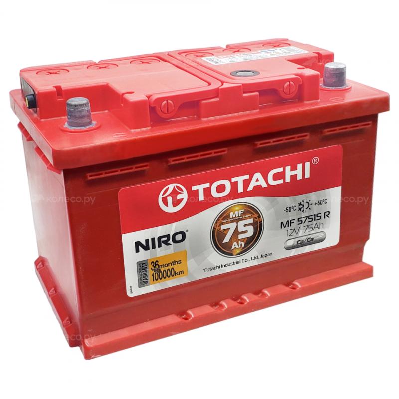 Аккумулятор "TOTACHI" NIRO 12V 75Ач LB обратная полярность MF57514VLR