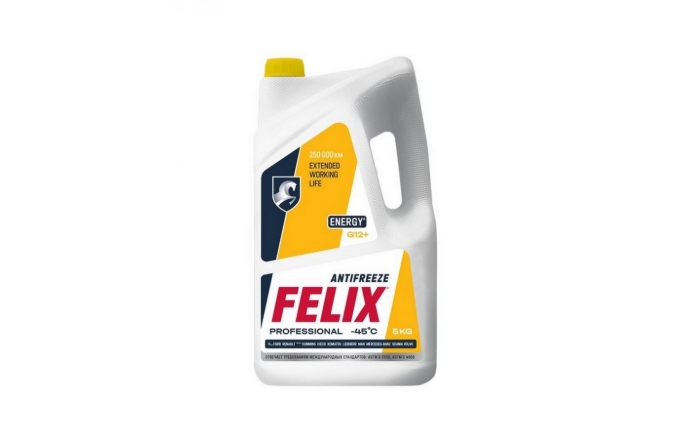 Антифриз "FELIX" energy G12+ -45 желтый 5кг