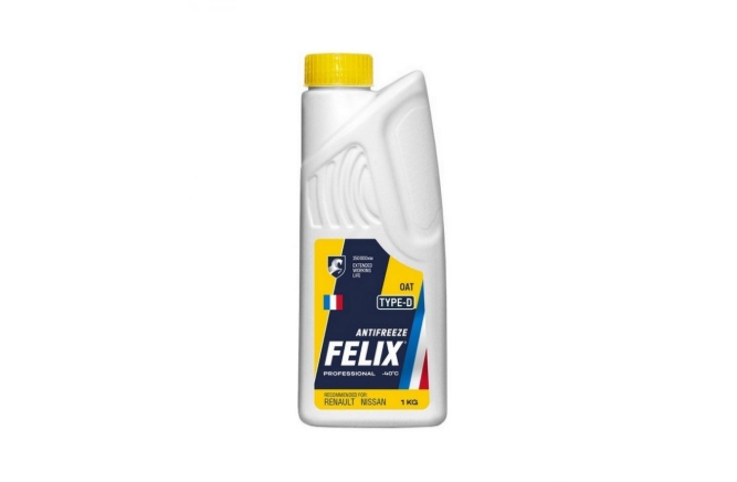 Антифриз "FELIX" type d G12+ -40 желтый 1кг
