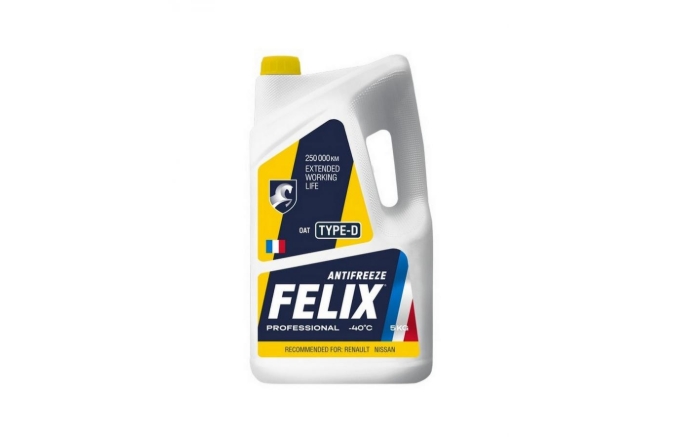 Антифриз "FELIX" type d G12+ -40 желтый 5кг