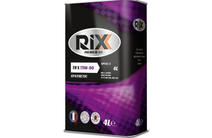 Масло трансмиссионное "RIXX" синтетическое GL-5 75W-90 4л