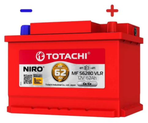 Аккумулятор "TOTACHI" NIRO 12V 62Ач LB обратная полярность MF56280VLR