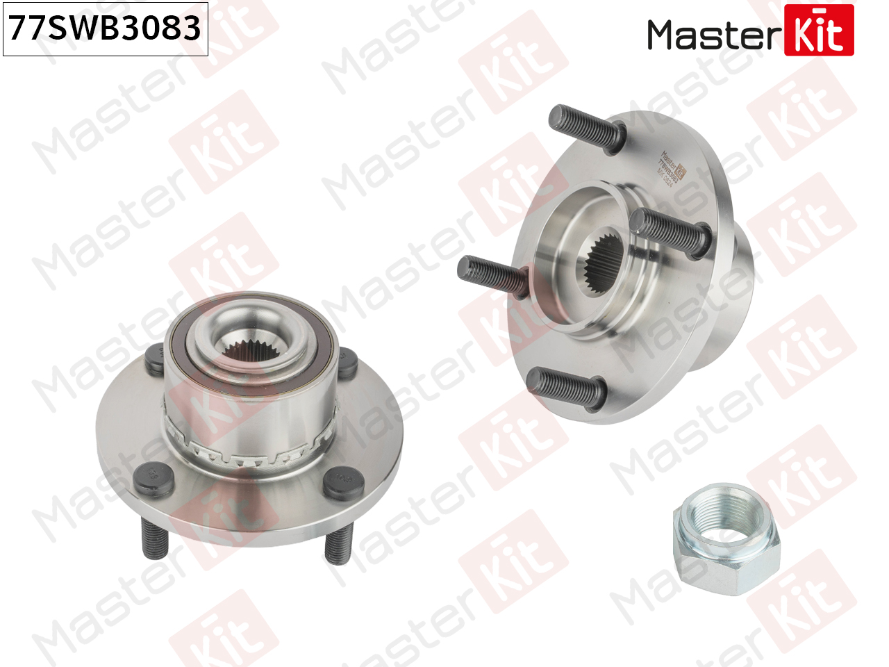 Ступица колеса "MASTER KIT" передняя в сборе с подшипником MITSUBISHI Colt 77SWB3083