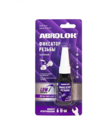 Фиксатор резьбы "ABRO" 10 мл фиолетовый, удаляемый TL-010-PU