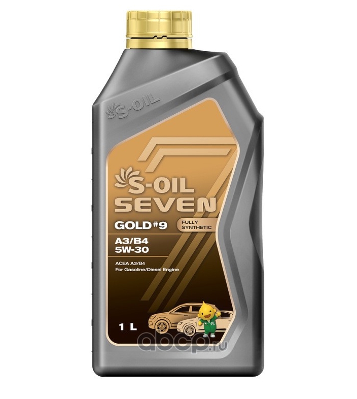 Масло моторное "S-OIL" синтетическое GOLD #9 A3/B4 5W-30 1л