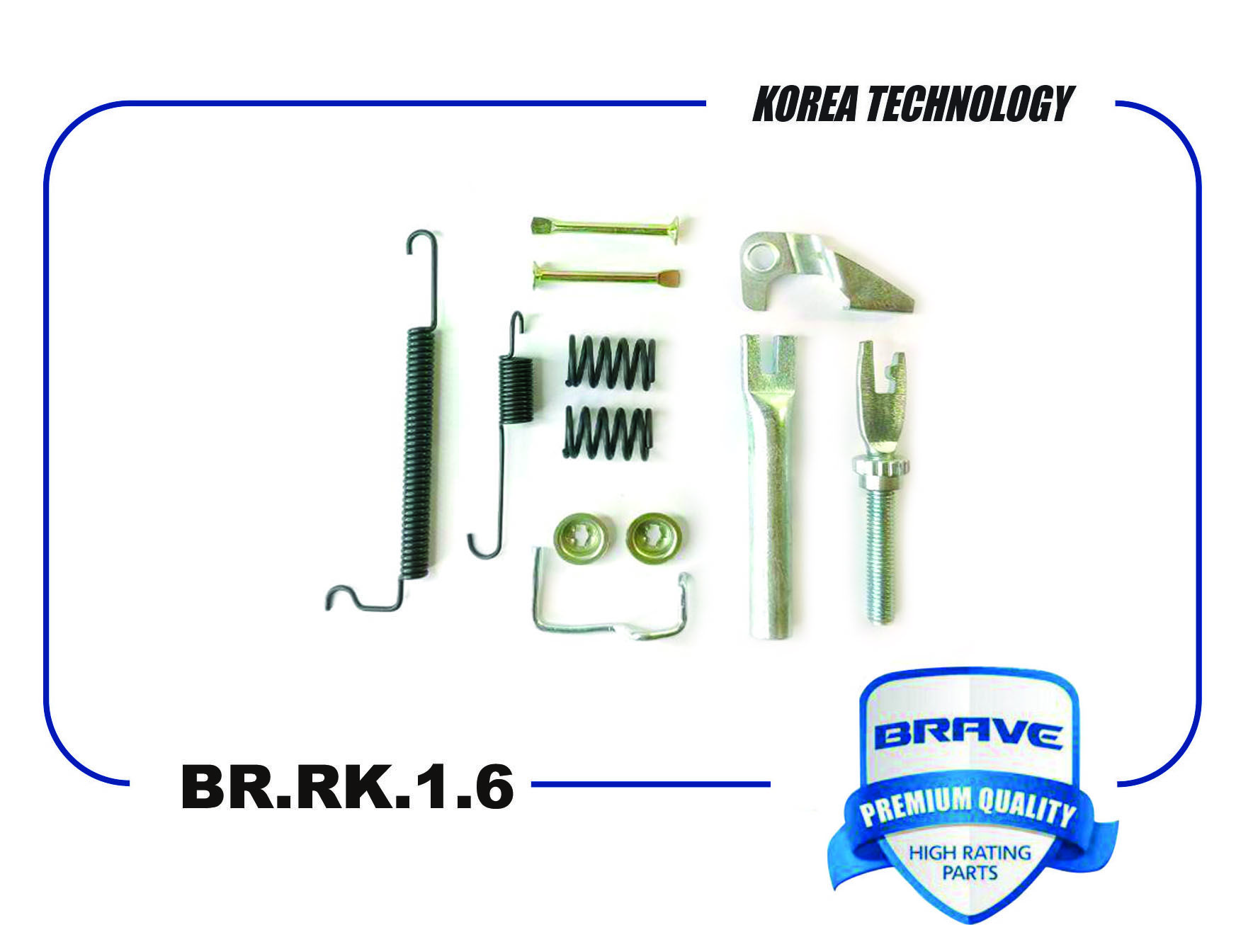 Комплект установочный "BRAVE" задних тормозных колодок DAEWOO NEXIA BR.RK.1.6