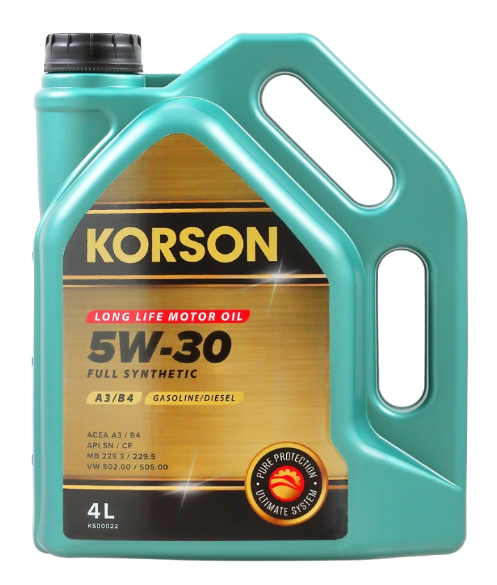 Масло моторное "KORSON" синтетическое A3/B4 5W-30 4л