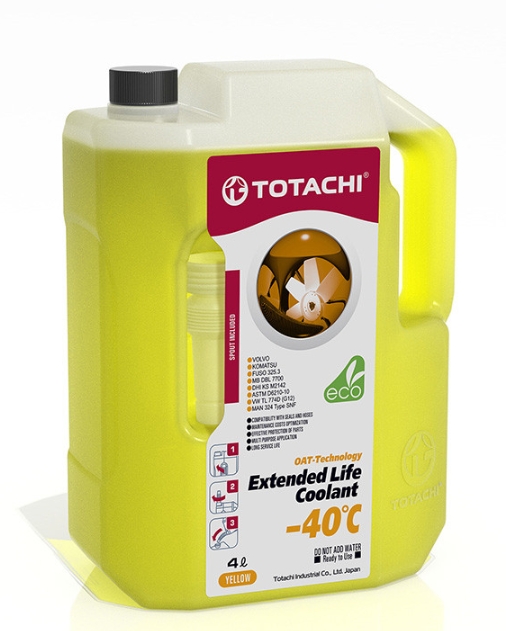 Антифриз "TOTACHI" extended life coolaant -40 желтый 4кг