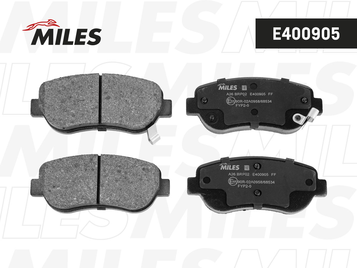 Колодки тормозные "MILES" передние FAW BESTUNE E400905