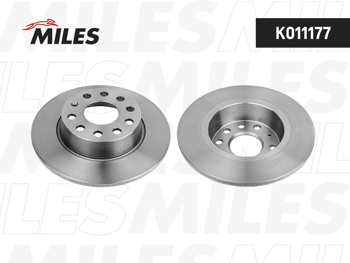 Диск тормозной "MILES" задний SKODA OCTAVIA/YETI/VW GOLF/JETTA K011177