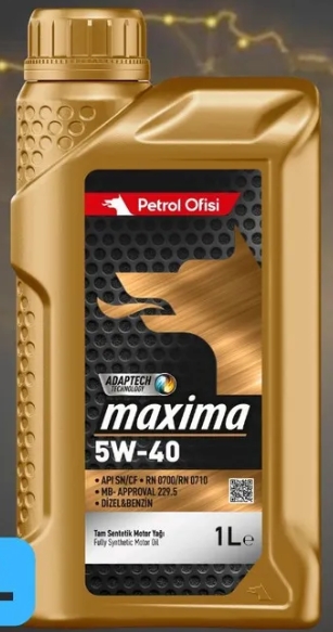 Масло моторное "PETROL" синтетическое MAXIMA  API SP/CF ACEA A3/B4 5w40 1л