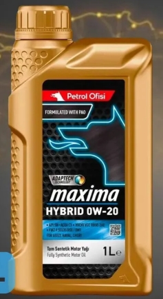 Масло моторное "PETROL" синтетическое MAXIMA HYBRID API SN ACEA C5 0W-20 1л