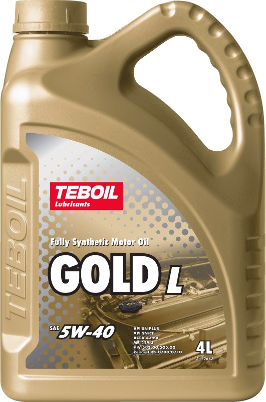 Масло моторное "TEBOIL" синтетическое GOLD L A3/B4 SN 5W-40
